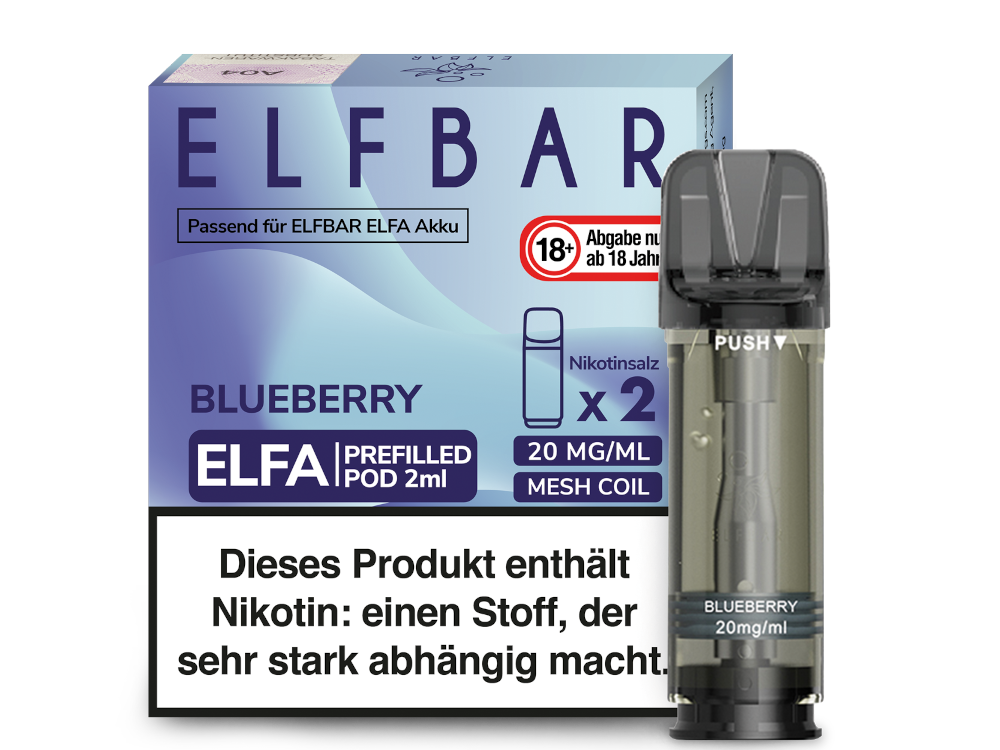 Elfbar ELFA POD Blueberry (2x2ml) 20mg egogreen Elfbar ELFA POD Blueberry (2x2ml) 20mg egogreen