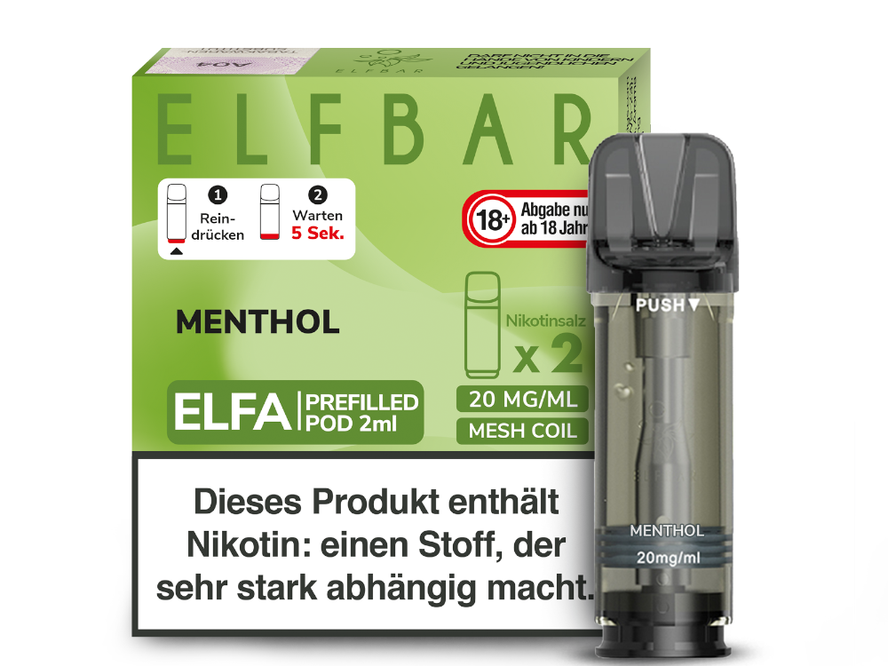 Elfbar ELFA POD Menthol (2x2ml) 20mg – egogreen®
