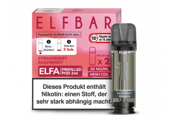 Elfbar ELFA POD System Strawberry Raspberry pre-filled POD's 2x2ml günstig kaufen