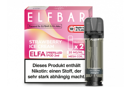 Elfbar ELFA POD-System Strawberry Ice cream pre-filled POD's 2x2ml günstig kaufen