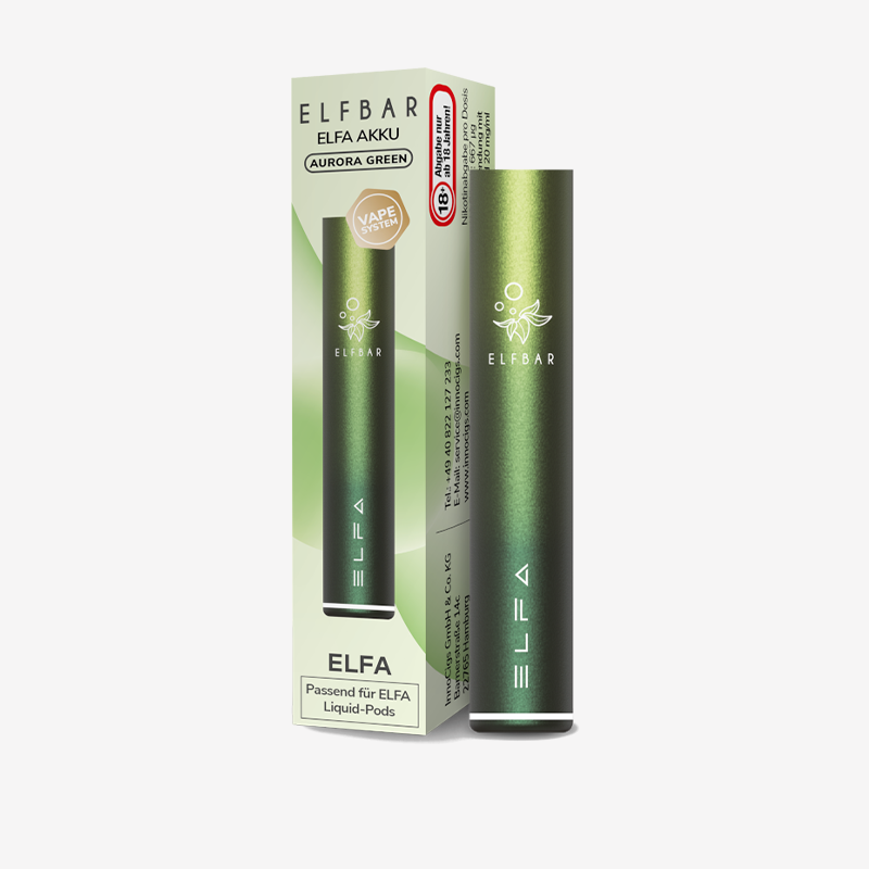 Elfbar ELFA & 187 - POD Kit Akkutrger 500mAh egogreen Elfbar ELFA & 187 - POD Kit Akkutrger 500mAh egogreen