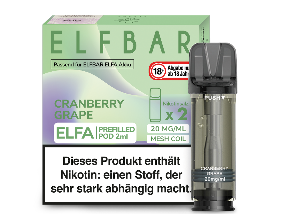 Elfbar ELFA - POD Cranberry & Grape (2x2ml) 20mg
