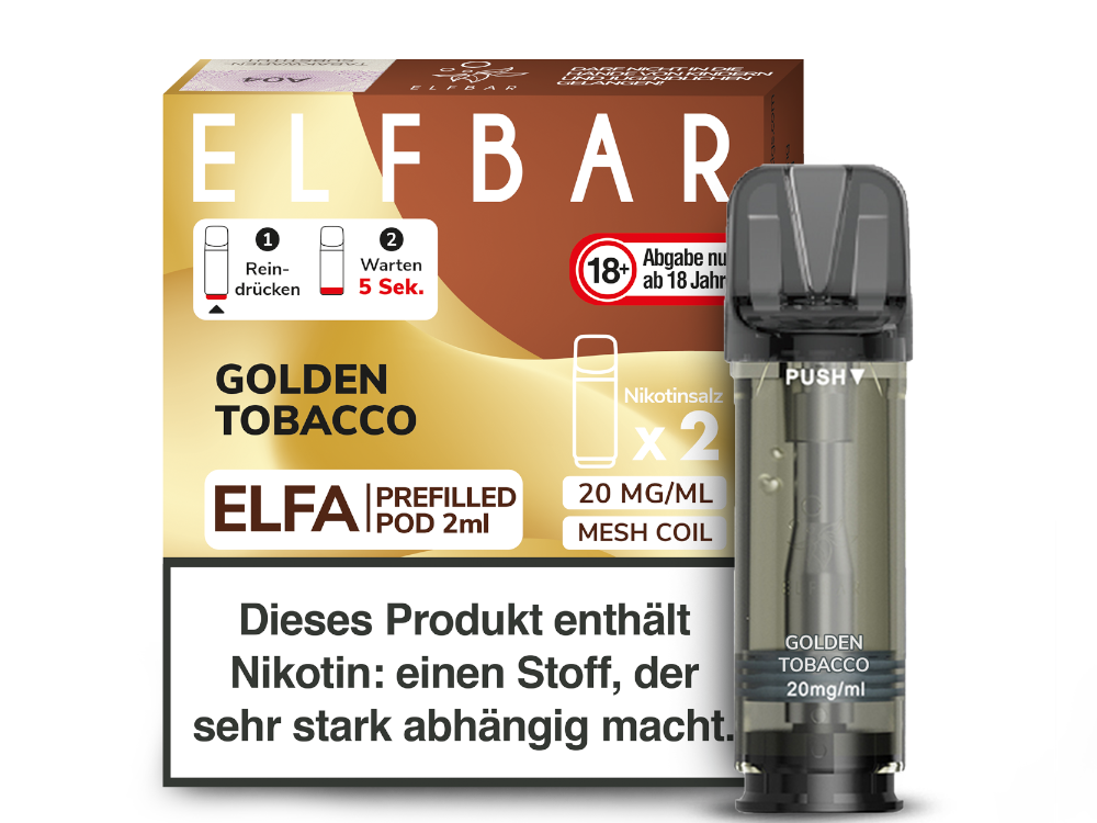 Elfbar ELFA POD Golden Tobacco (2x2ml) 20mg