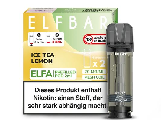 Elfbar ELFA - POD ICE Tea Lemon (2x2ml) 20mg