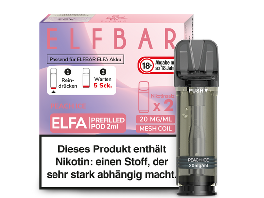 Elfbar ELFA - POD Peach ICE (2x2ml) 20mg