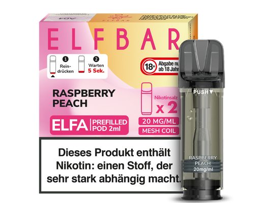 Elfbar ELFA - POD Raspberry Peach (2x2ml) 20mg