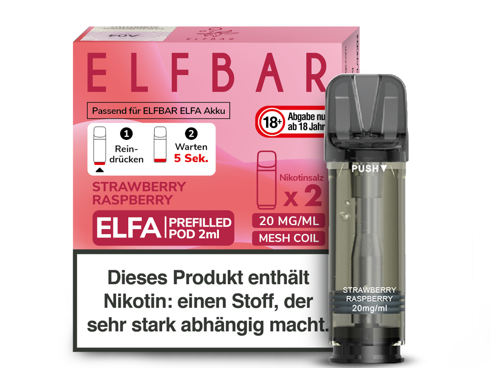 Elfbar ELFA - POD Strawberry Raspberry (2x2ml) 20mg