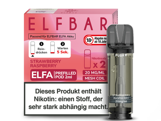 Elfbar ELFA - POD Strawberry Raspberry (2x2ml) 20mg
