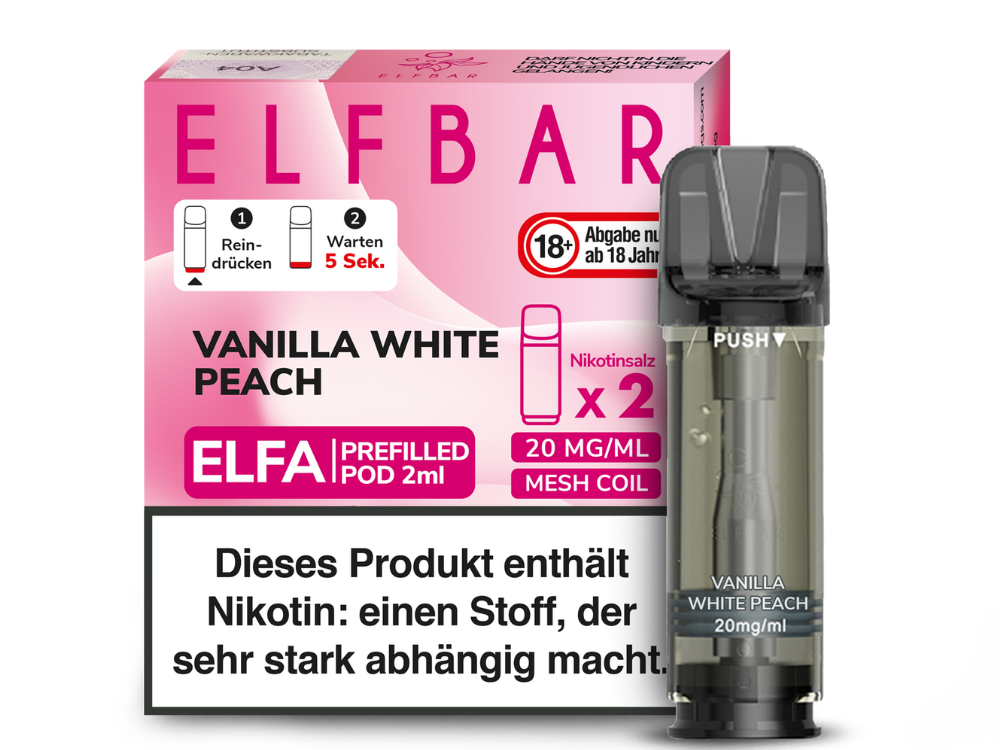 Elfbar ELFA - POD Vanilla White Peach (2x2ml) 20mg