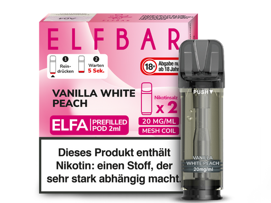 Elfbar ELFA - POD Vanilla White Peach (2x2ml) 20mg
