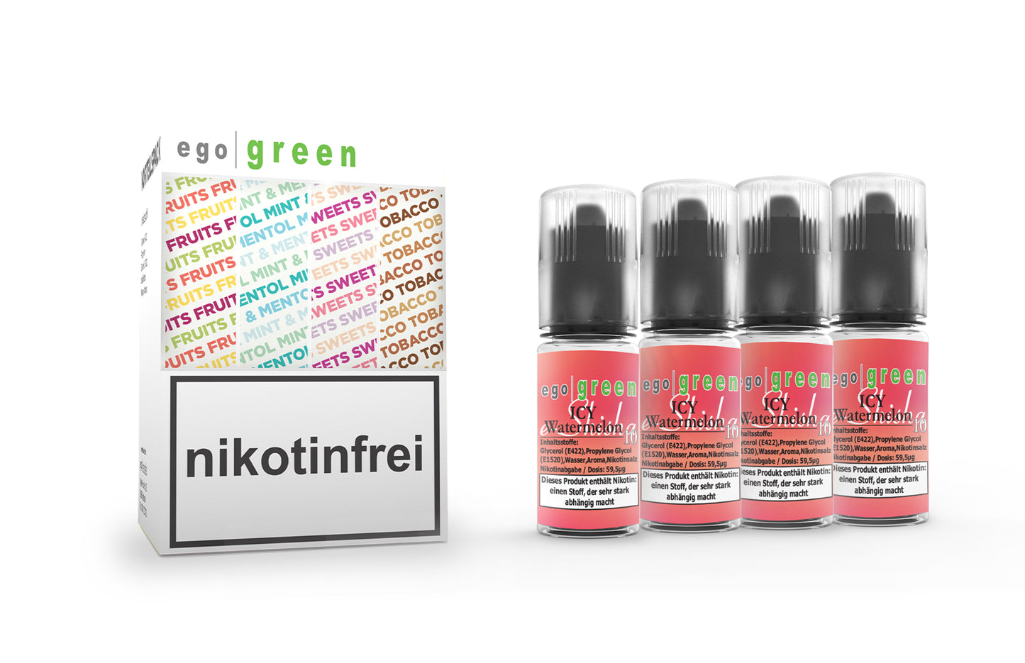 ICY Watermelon Nikotinsalz e-Liquid günstig im Vorteilspack 4x10ml kaufen