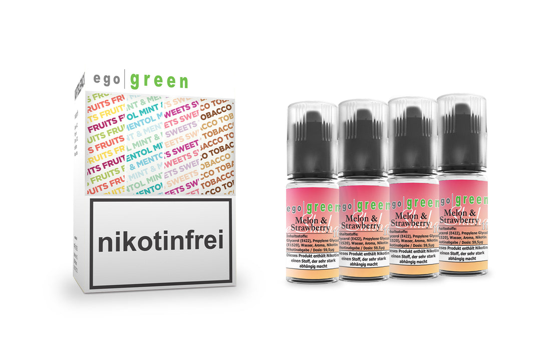 Melon & Strawberry Nikotinsalz e-Liquid günstig im Vorteilspack 4x10ml kaufen