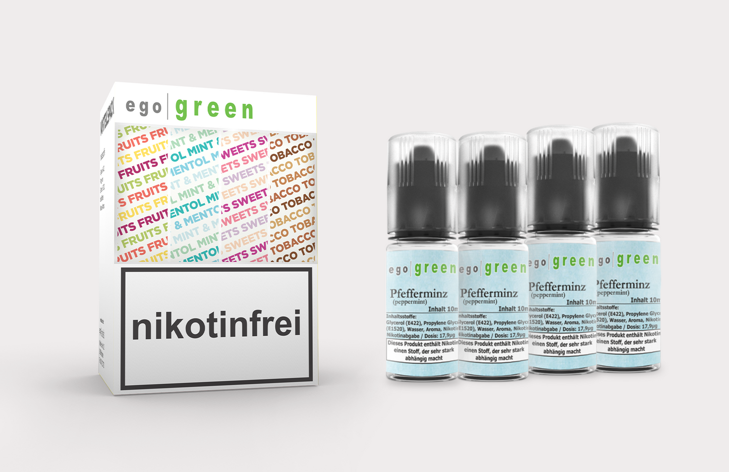 Pfefferminz e-Liquid günstig im Vorteilspack 4x10ml kaufen