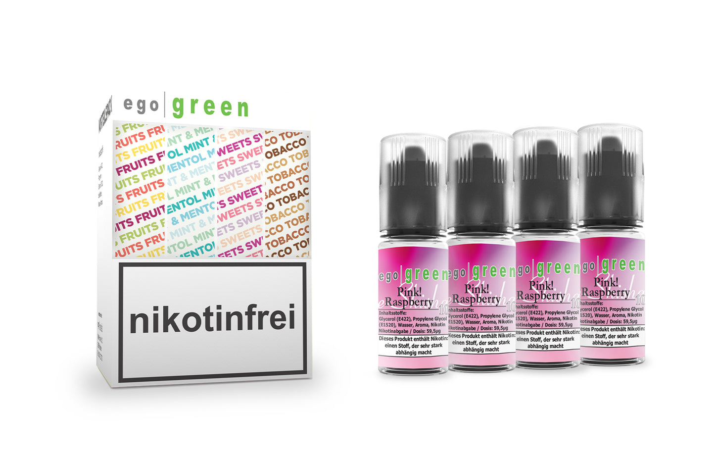 Pink! Raspberry Nikotinsalz e-Liquid günstig im Vorteilspack 4x10ml kaufen