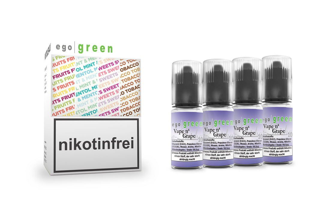 Vape n' Grape Nikotinsalz e-Liquid günstig im Vorteilspack 4x10ml kaufen