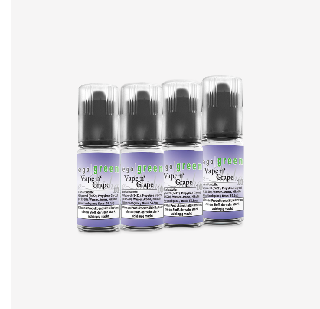 E-Shisha Liquid Vape n' Grape [Nikotinsalz] 10ml – egogreen®