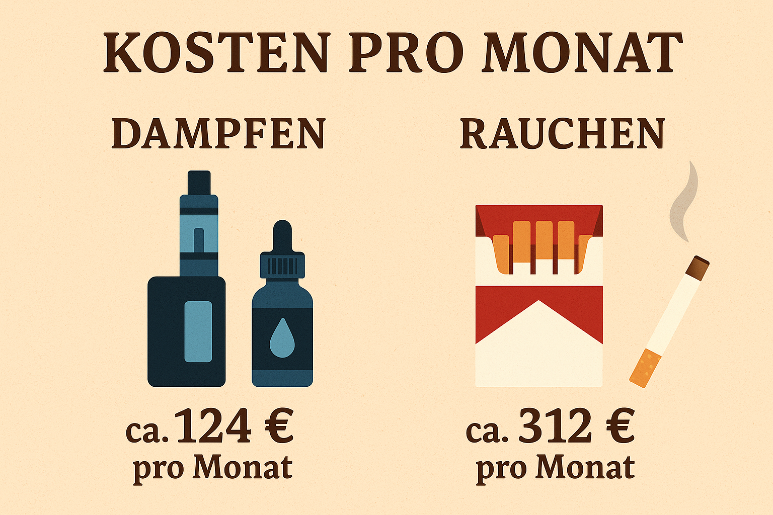 Dampfen vs. Rauchen - was kostet mehr im Monat?