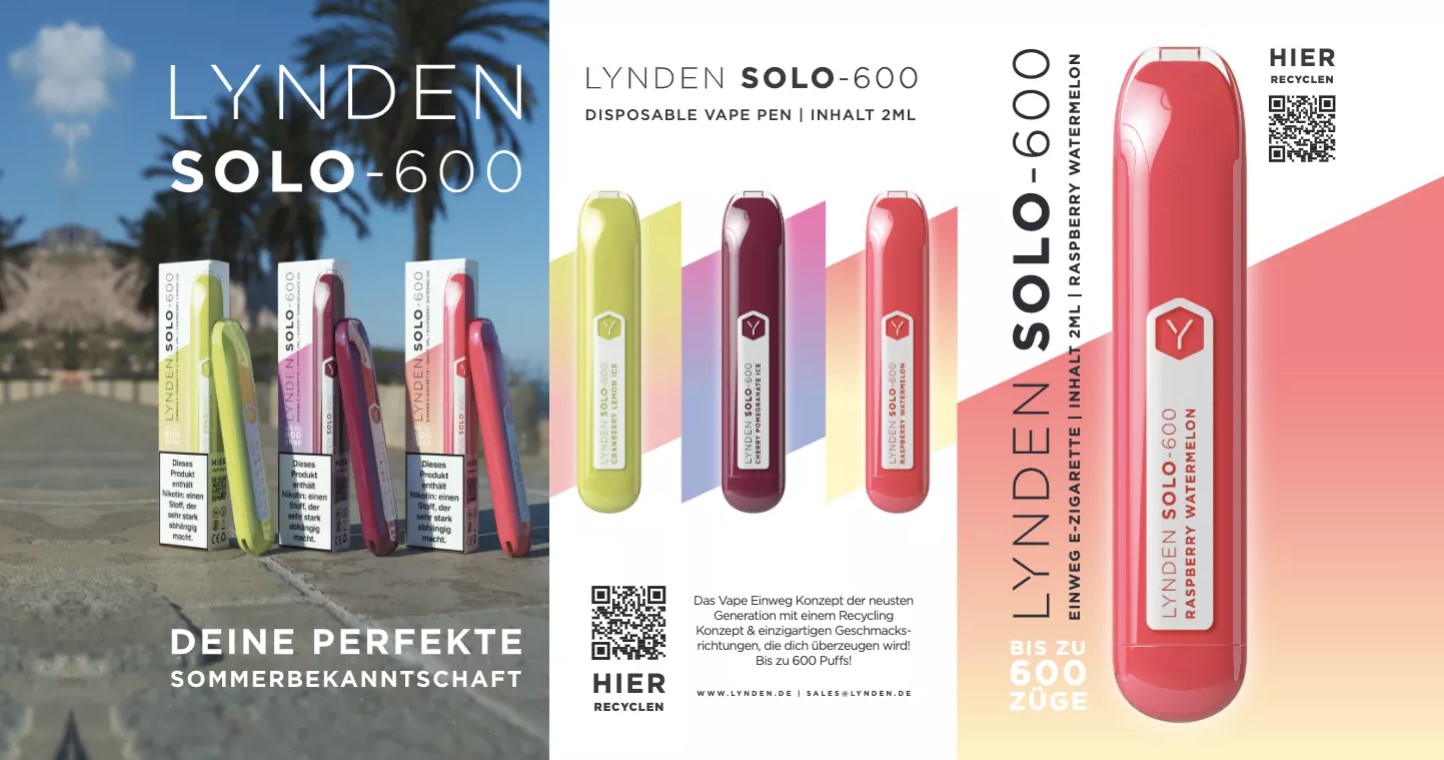 Lynden Solo-600 Einweg E-Shisha für Vape Einsteiger kaufen