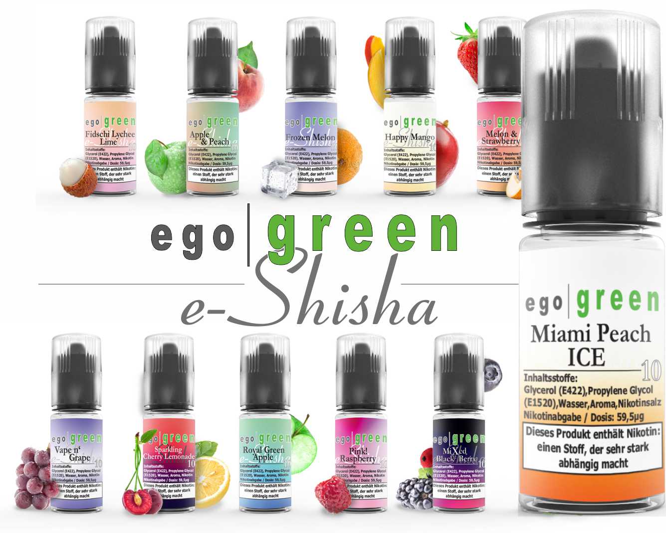egogreen Fidschi Lychee Lime Nikotinsalz e-Shisha Liquid kaufen