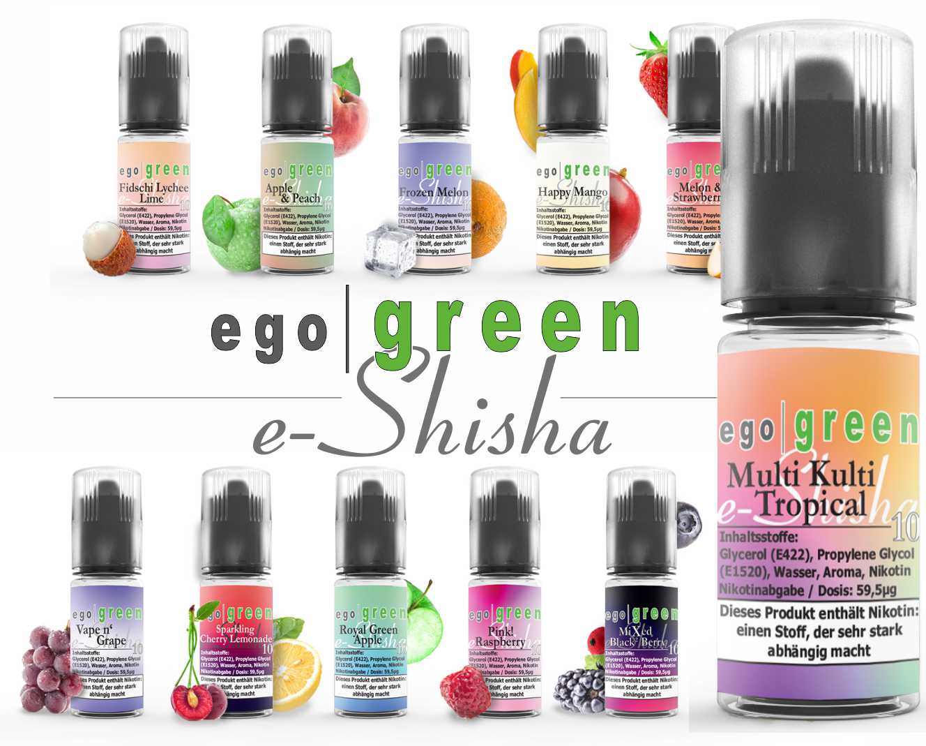 egogreen Multi Kulti Tropical e-Shisha Nikotinsalz Liquid kaufen