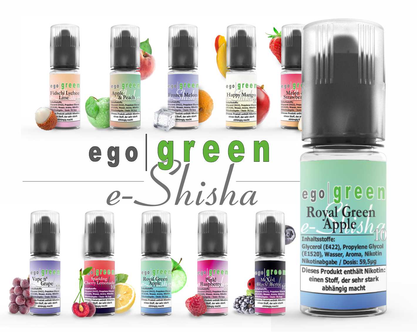 egogreen Royal Green Apple e-Shisha Nikotinsalz Liquid kaufen