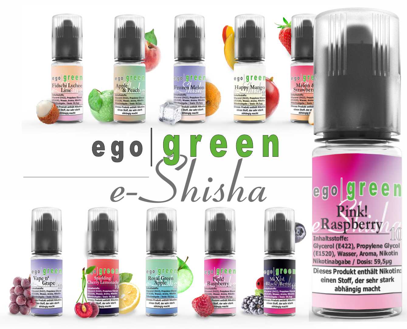 egogreen Pink Raspberry Nikotinsalz e-Shisha Liquid kaufen