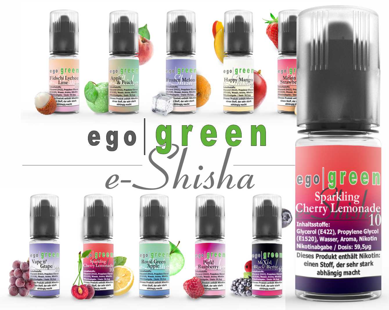 egogreen Sparkling Cherry Lemonade Nikotinsalz e-Shisha Liquid kaufen