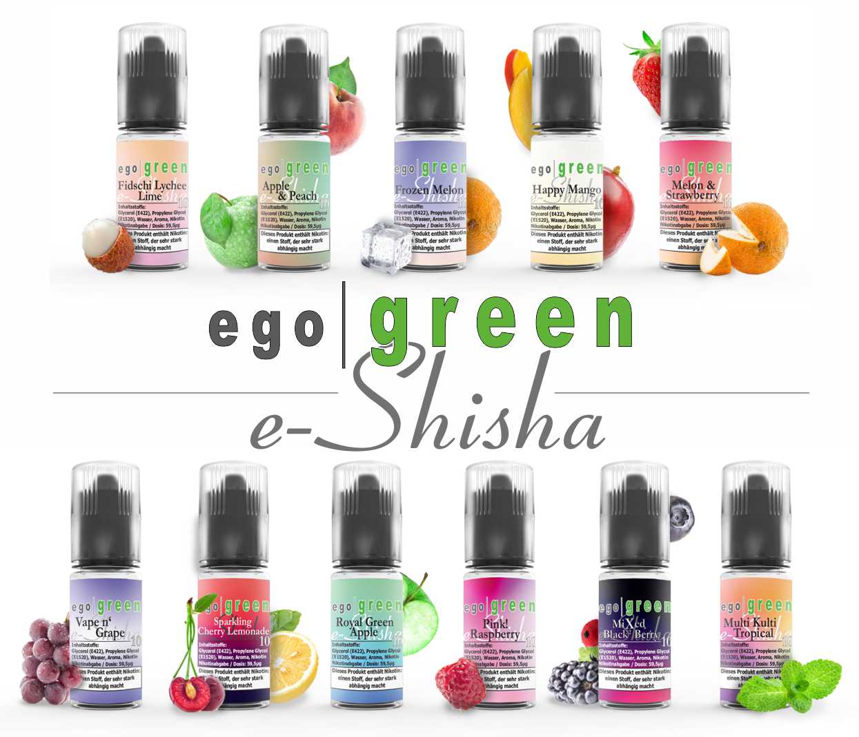 e-Shisha Nikotinsalz Liquid mit intensiven Geschmäckern für Deine Mehrweg Vape online kaufen