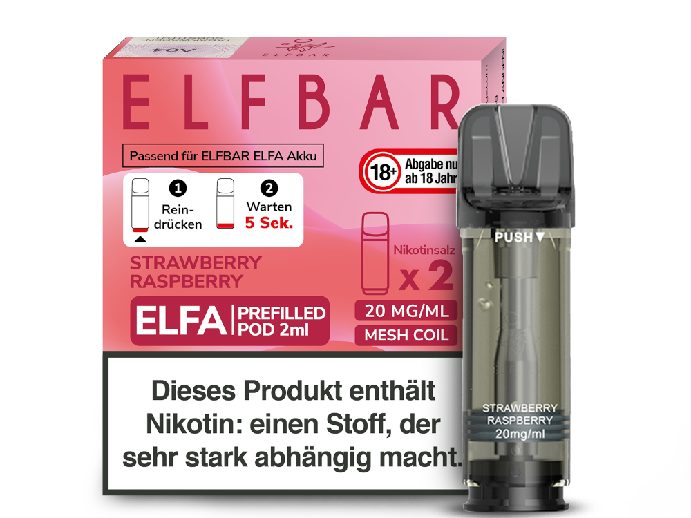 Elfbar Elfa pre-filled Pods 2x2ml Strawberry Raspberry günstig kaufen