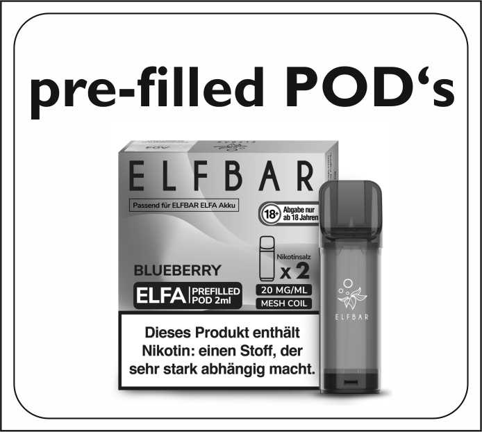 ELFBAR - pre-filled PODS ELFA